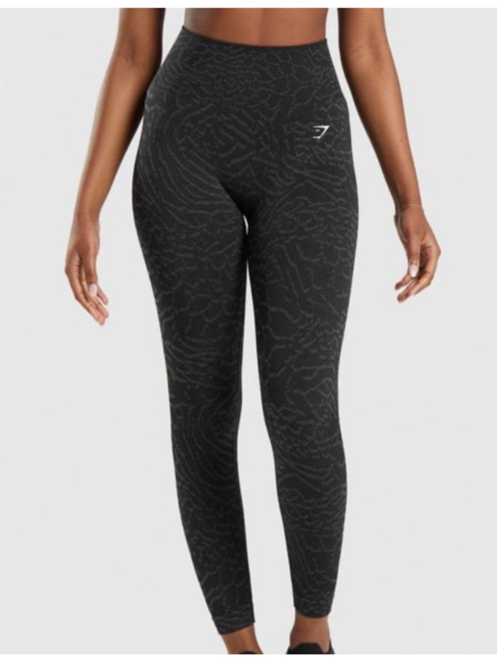 Gymshark Adapt Animal Seamless High-Waisted Leggings - Black/Gray #V00